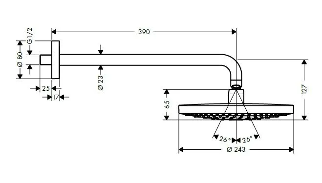 Верхний душ Hansgrohe Raindance Select S Ø240 2jet 26470000