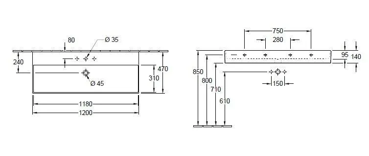 Подвесной умывальник Villeroy and Boch Memento 2.0 4A22C5S5