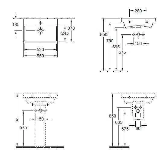 Підвісний умивальник Villeroy and Boch Avento (компактний) 4A005601