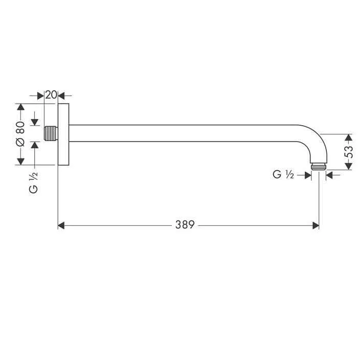 Тримач для верхнього душа Hansgrohe 27413000