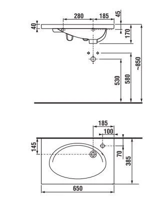 Умывальник Jika Tigo H8122160001061