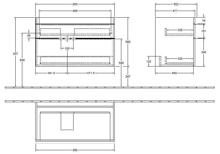 Тумба для умивальника Venticello Villeroy and Boch A92701VG