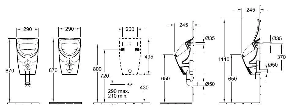 Писсуар Villeroy and Boch O. Novo 755700R1