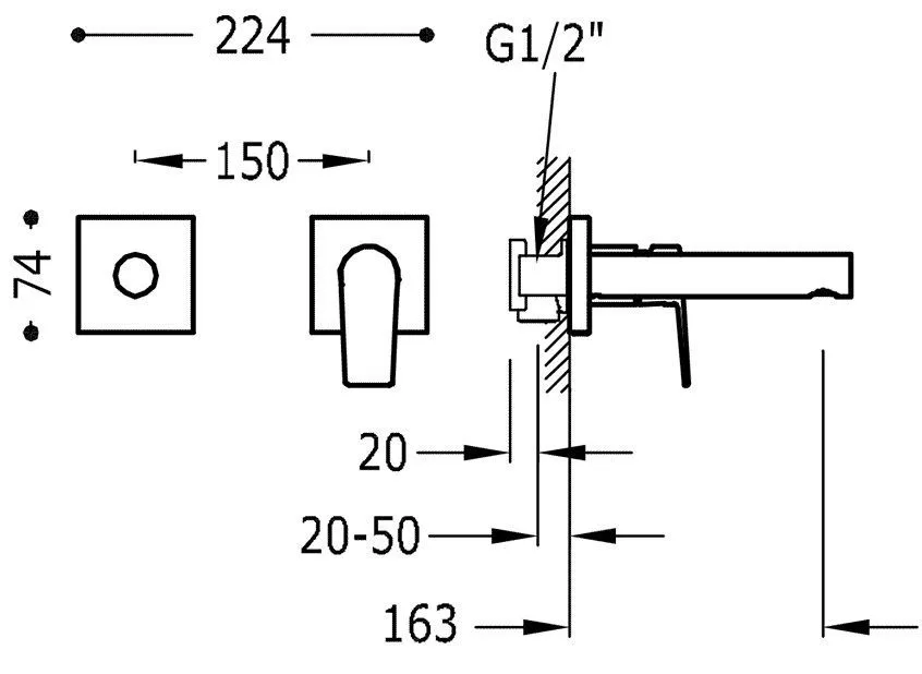 Смеситель для умывальника Tres Project 21120281OR