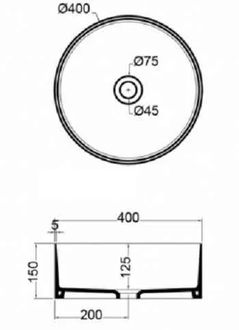 Mate Раковина кругла на стільницю  ?40 см