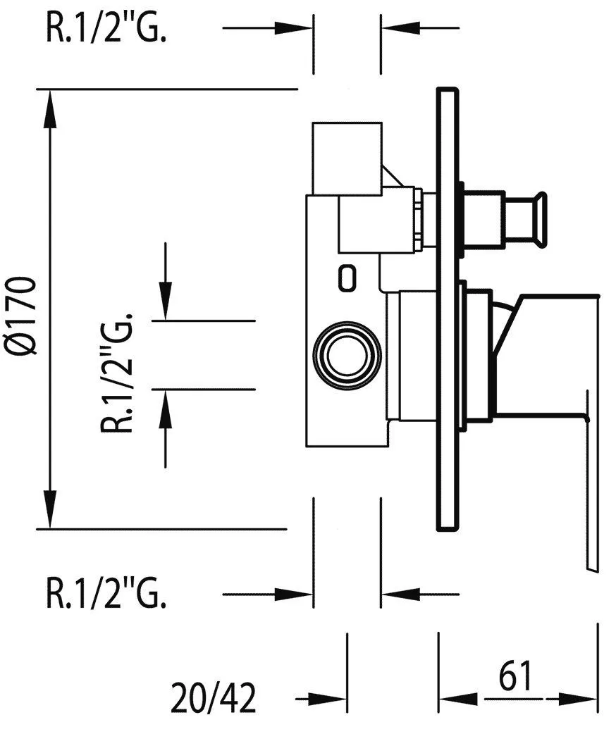 Смеситель для душа и ванны BM - Tres