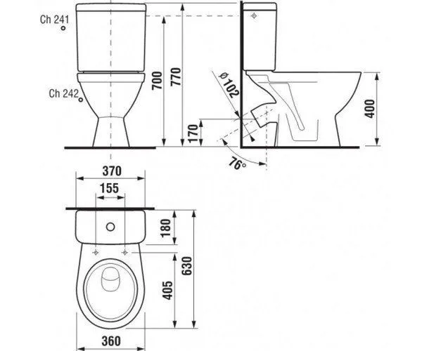 Унитаз напольный с бачком Jika Lyra Plus H8263840002421
