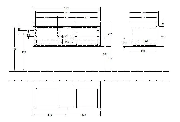 Тумба для умывальника Venticello Villeroy and Boch A93801VG