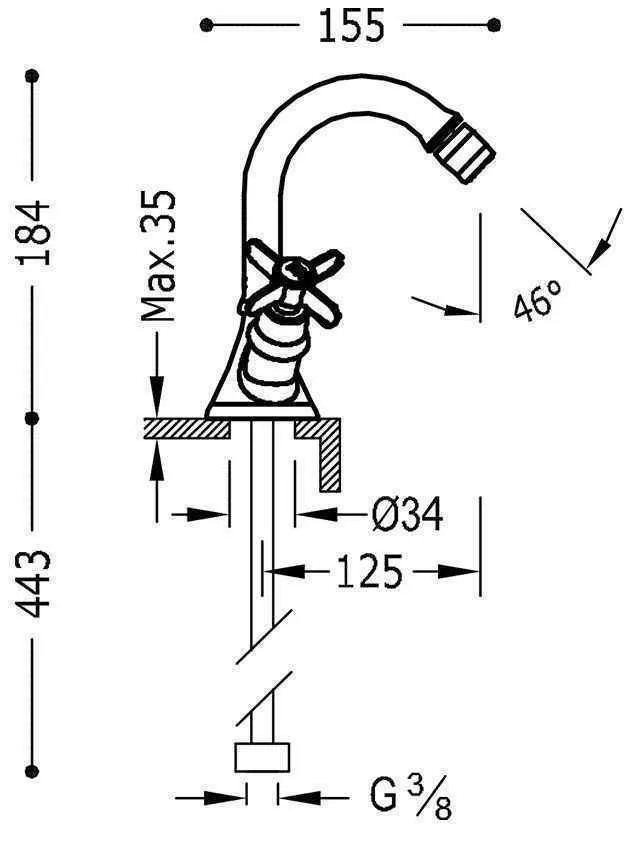 Змішувач на біде Tres Clasic 24212201