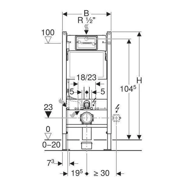 Інсталяція для унітазу Geberit Delta 111.153.00.1