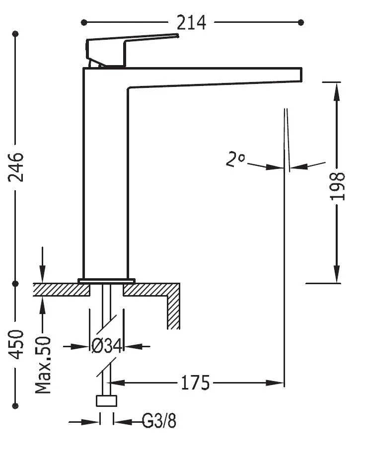 Смеситель на раковину Tres Project 21120301OM