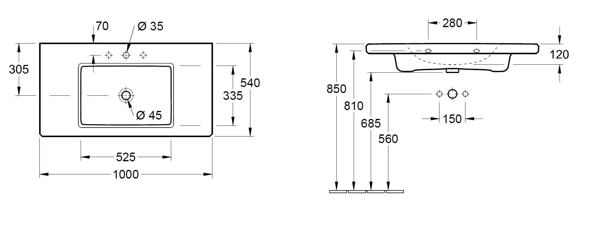 Умывальник Antheus Villeroy & Boch 4A09A2RW
