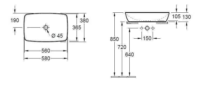 Artis Bicolour Умивальник на стільницю 580x380 колір Macaroon