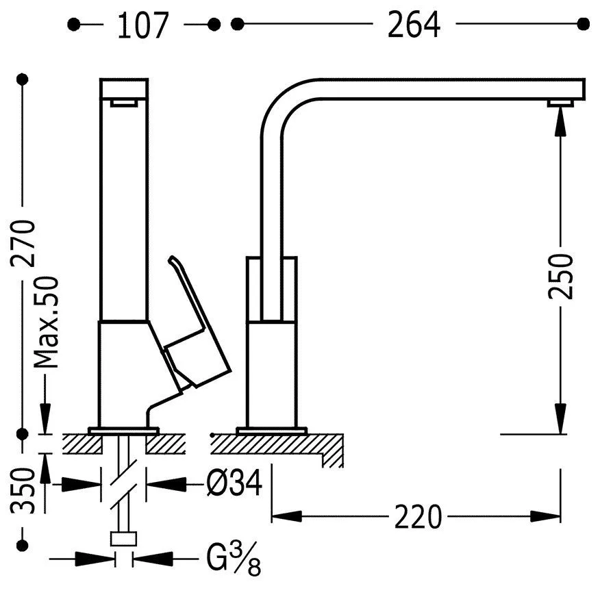 Смеситель на кухню Tres 106440