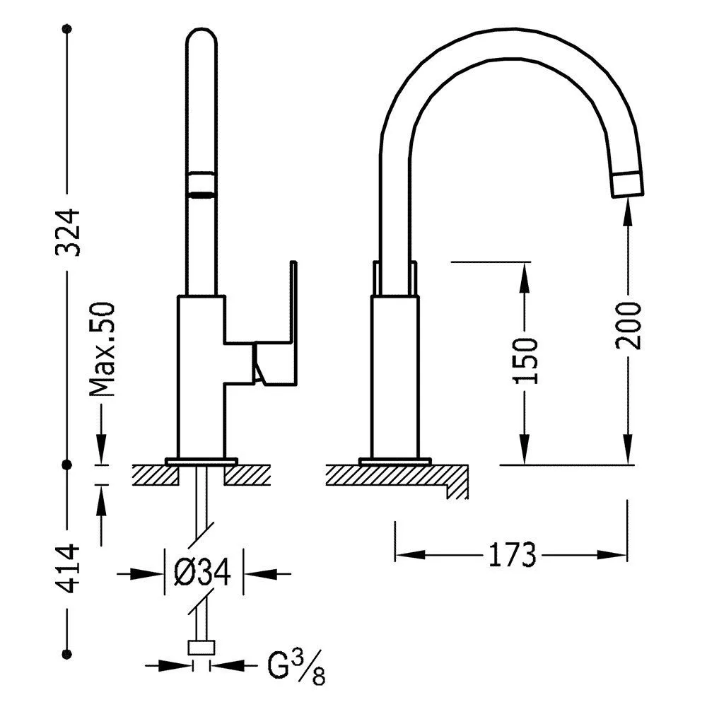 Смесители на раковину Tres Loft 20020505OM
