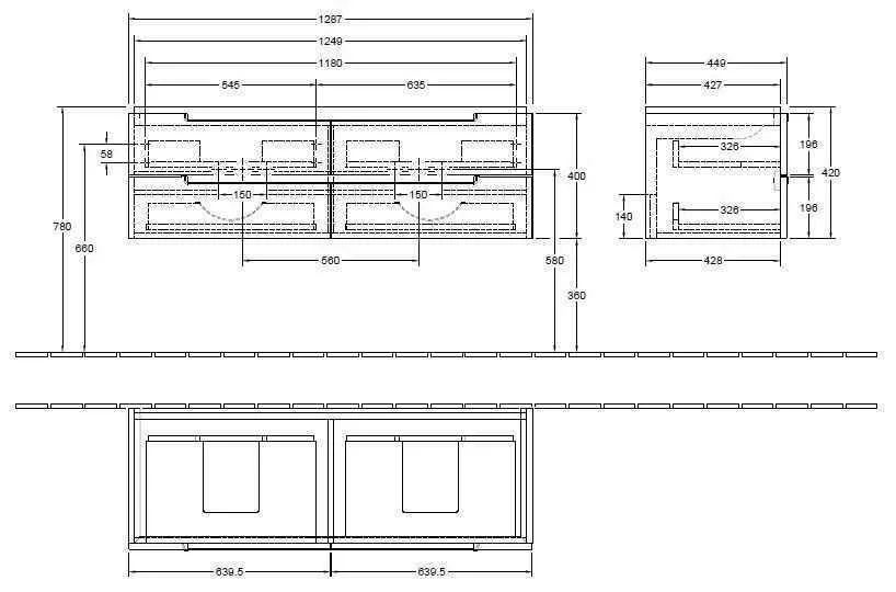 Тумба для умивальника Subway 2.0 Villeroy and Boch A69200FP