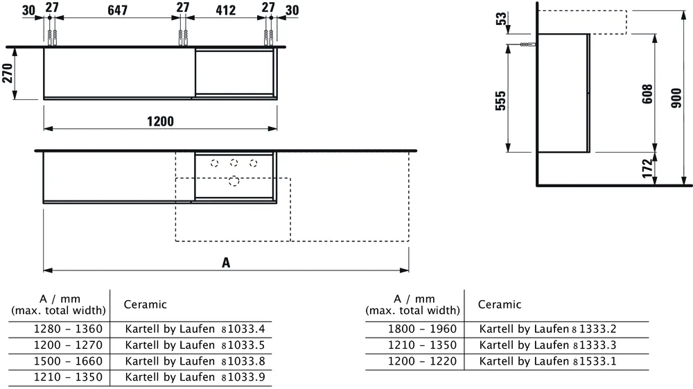 Тумба під раковину Laufen Kartell H4082920336411