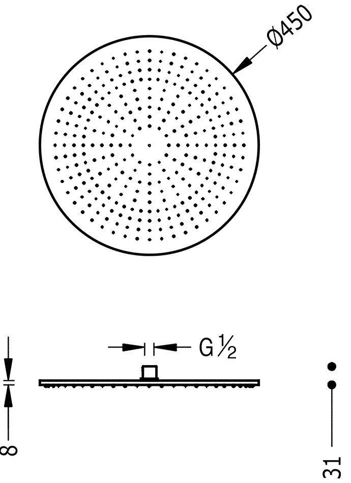 Верхний душ Tres 450 29963204AC