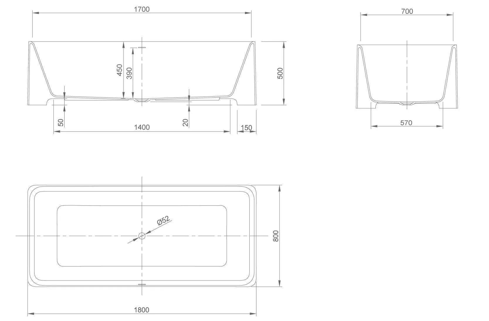 Ванна з штучного каменю Knief Feel