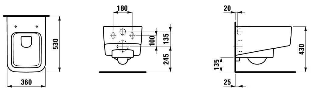 Унитаз подвесной Laufen PRO S (безободочный)
