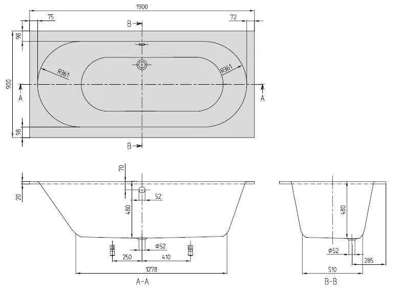 Ванна Villeroy&Boch Oberon UBQ199OBE2V-01