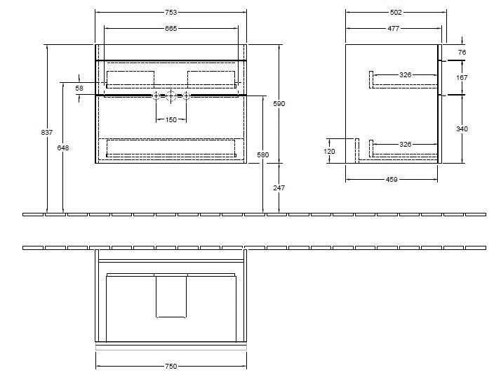 Тумба для умивальника Venticello Villeroy and Boch A92501VG
