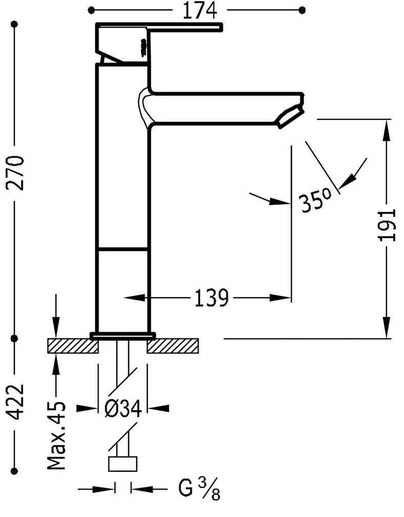 Змішувачі для раковини Tres Lex 181217