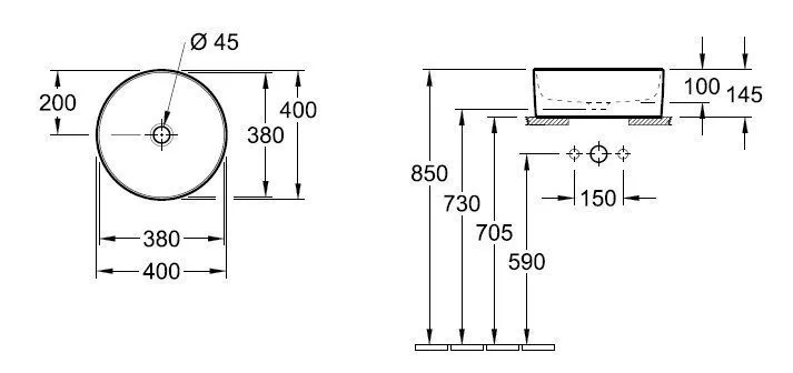 Раковина на столешницу Villeroy and Boch Collaro 4A1840RW