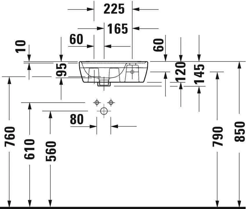 Умывальник Duravit D-Neo 0739400041