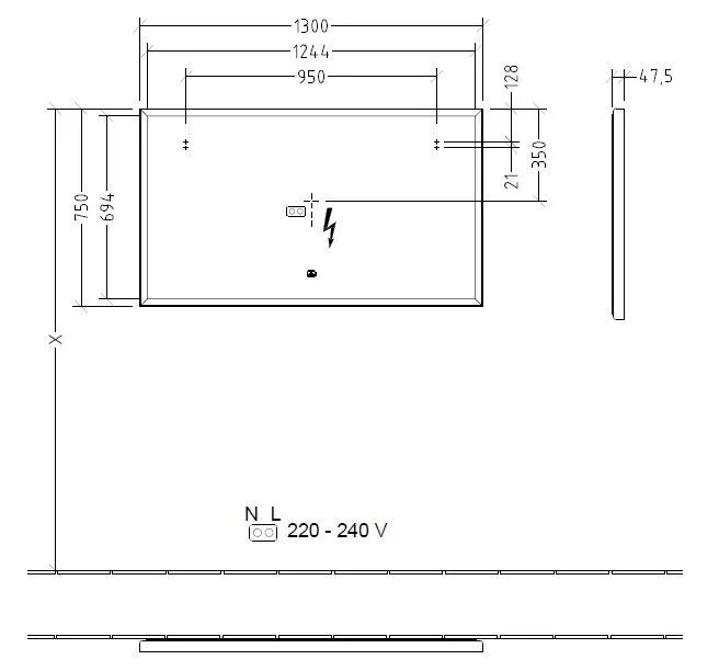 Зеркало с подсветкой Subway 3.0 Villeroy & Boch A4631300