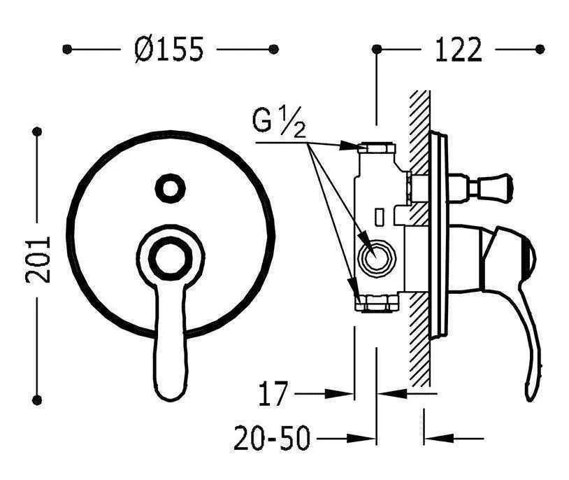 Змішувачі для ванної / душа Tres Clasic 24218001