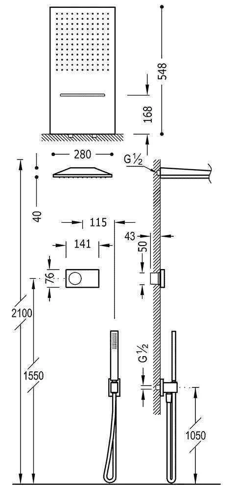 Душова система Tres Shower Technology 09288308AC