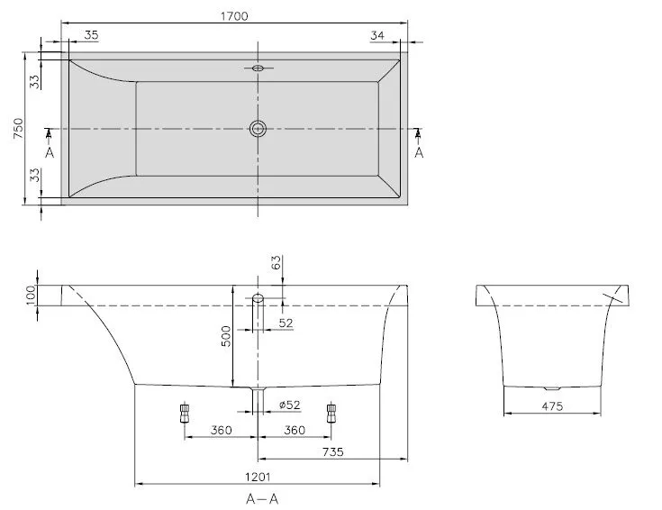 Ванна Villeroy&Boch Squaro UBQ170SQR2V-01