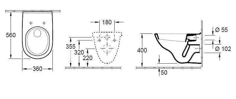 Унітаз підвісний Villeroy and Boch O. Novo 56601001