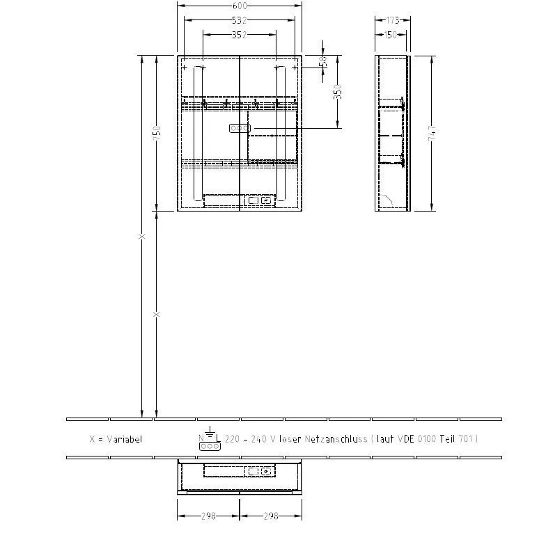 Зеркальный шкафчик My view 14+ Villeroy & Boch A4336000
