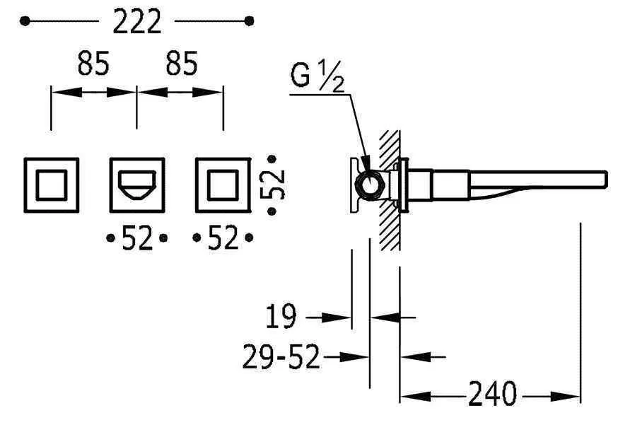 Змішувач для раковини Tres Cuadro 00815401OM