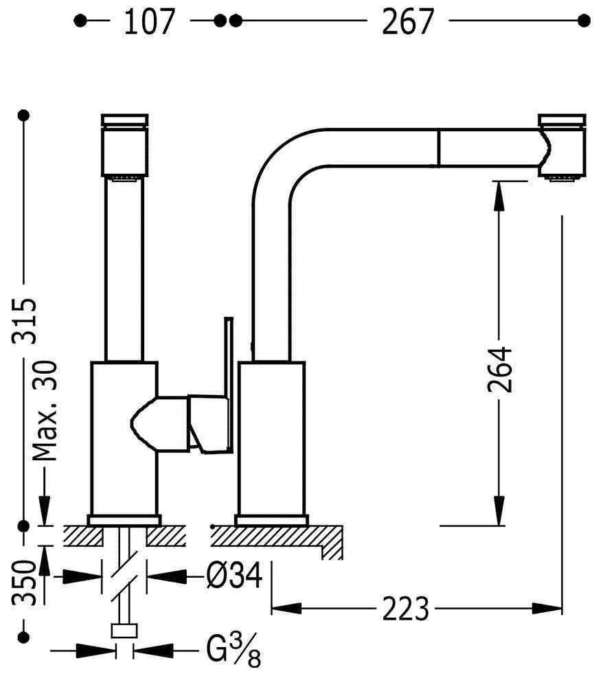 Смеситель на кухню Tres Lex 181438
