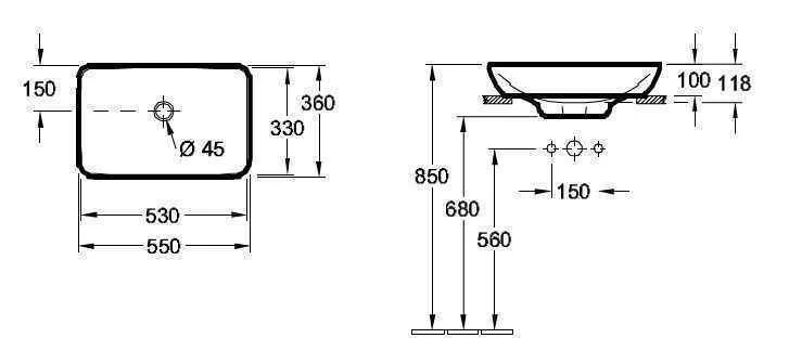 Раковина на стільницю Villeroy and Boch Venticello 41135501