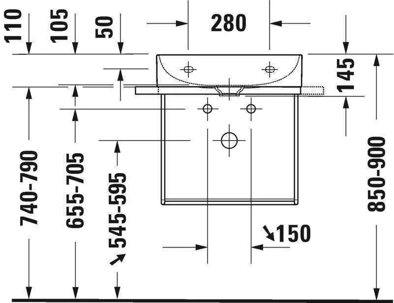 Умивальник Duravit DuraSquare 2353500040