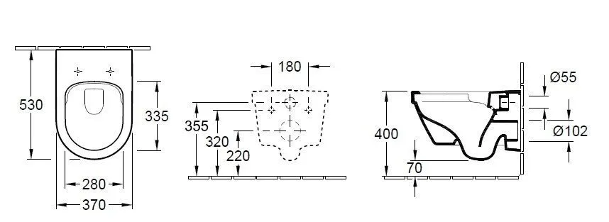 Унитаз подвесной с крышкой Villeroy and Boch Architectura (без смывного края) 4694HRR1