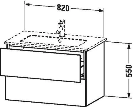 Тумба L-Cube Duravit  820 x 481 мм (без раковины) LC624101212