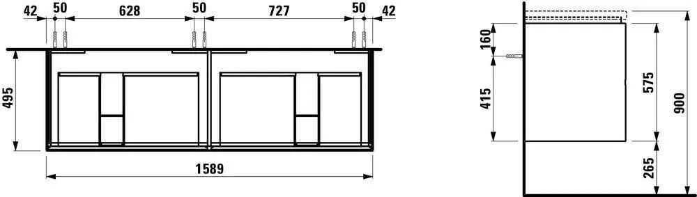 Тумба під умивальник Laufen Palomba H4074541802201