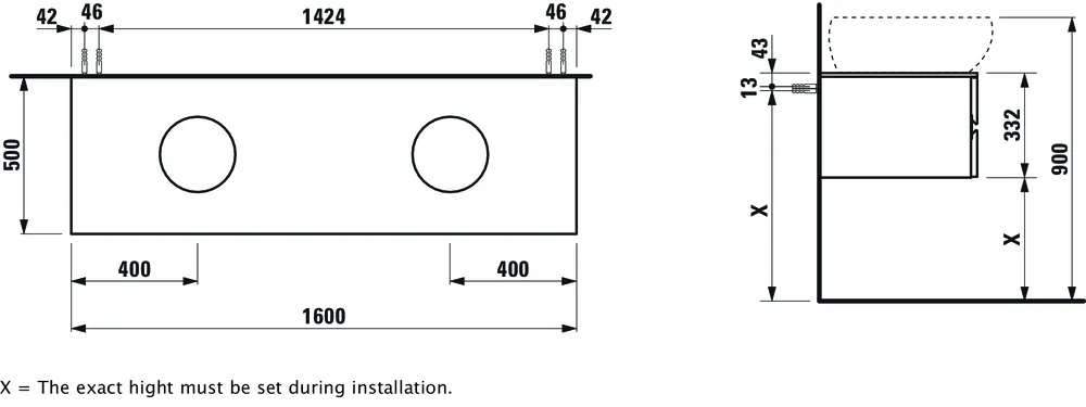 Тумба под умывальник Laufen ILBAGNOALESSI One H4242240976311
