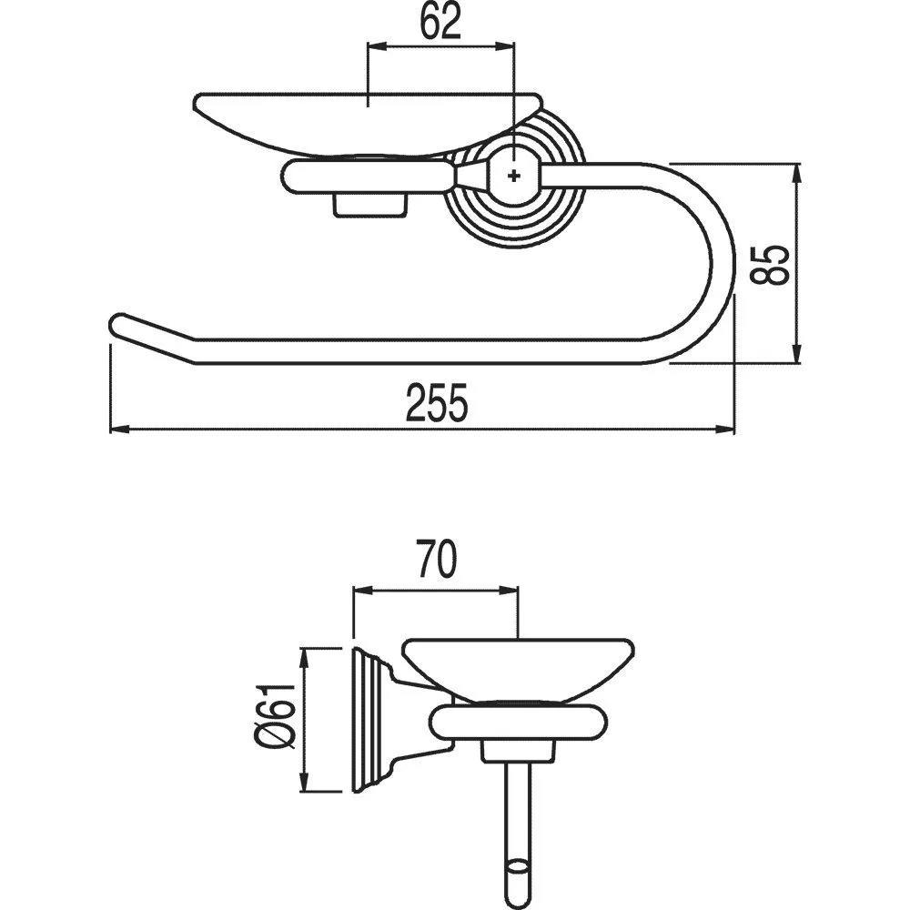 Мыльница с полотенцедержателем Tres Clasic 02463611LM