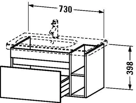 Тумба DuraStyle Duravit 730 x 448 мм (без раковины) DS639401818