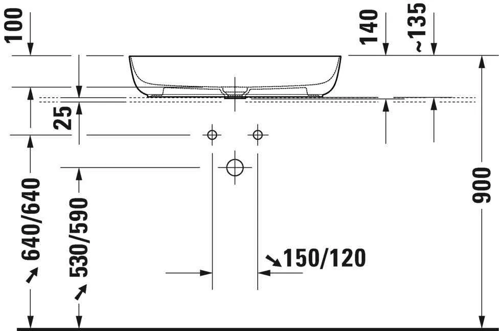 Умивальник на стільницю Duravit Luv 0379702300