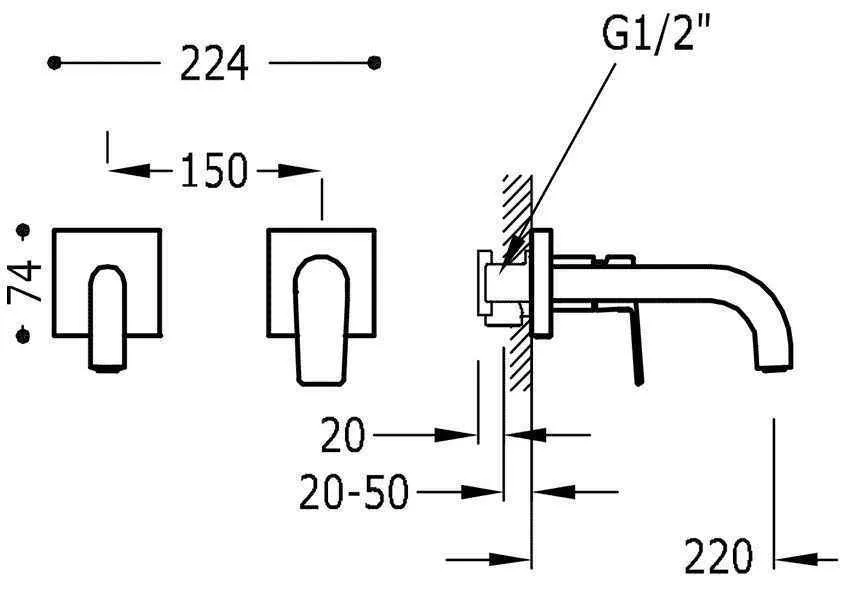 Змішувач для умивальника Tres Project 21120081