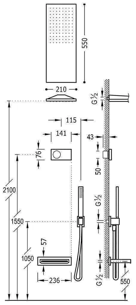 Душова система для ванної Tres Shower Technology 09288316AC