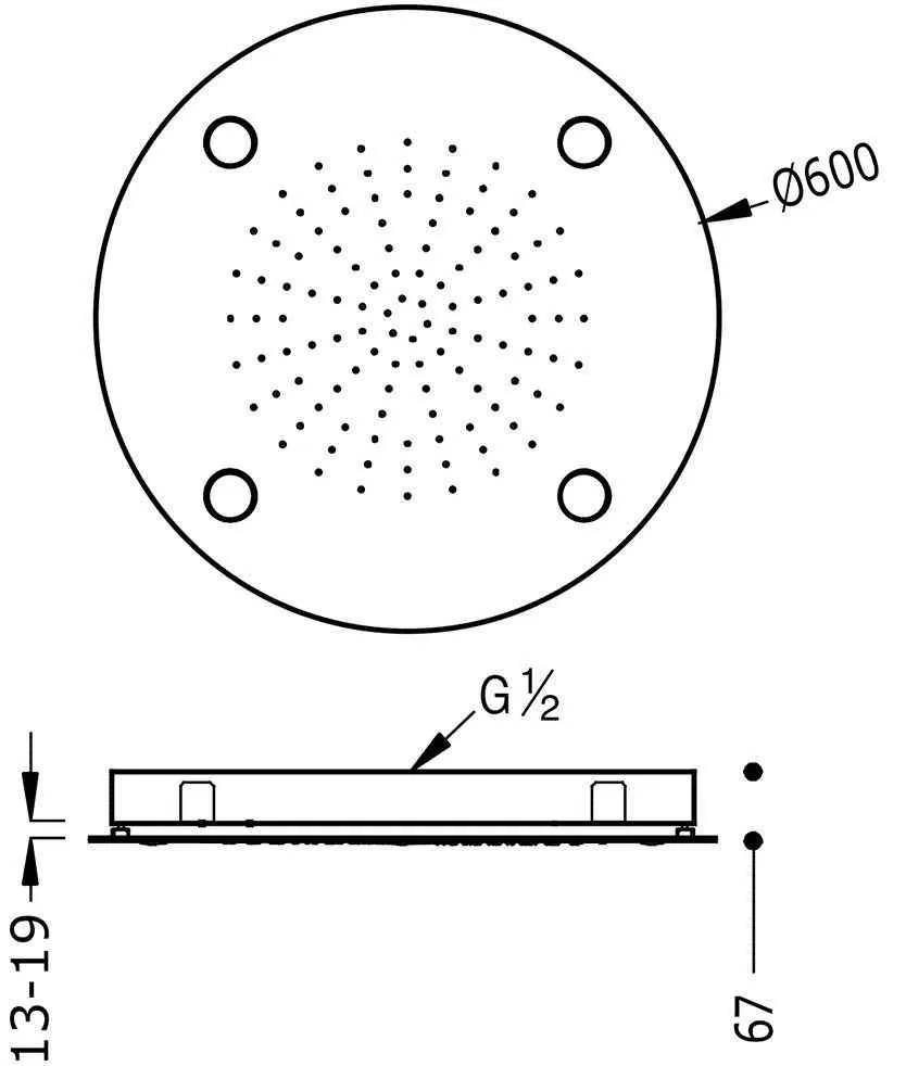 Верхній душ Tres 600