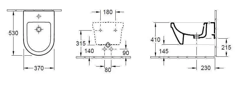 Біде підвісне Villeroy and Boch Architectura 54840001
